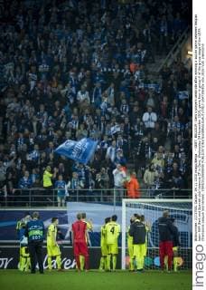 - GENT, BELGIUM: Gent s players celebrate after winning a soccer game between Belgian team KAA Gent and Spanish club Valencia CF in Gent, Wednesday 04 November 2015, game four in group H of the group stage of the UEFA Champions League tournament. YORICKxJANSENS  x04733680x