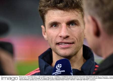 FUSSBALL CHAMPIONS LEAGUE SAISON 2014 2015 GRUPPENPHASE FC Bayern Muenchen - Arsenal London 04.11.2015 Thomas Mueller (FC Bayern Muenchen) 