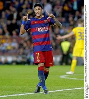 Champions League match played between FC Barcelona and Bate Borisov. In this picture, Neymar celebrates one of their goals. xFRANCESCxADELANTADOx 