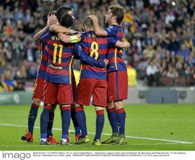 Champions League match played between FC Barcelona and Bate Borisov. In this picture, Neymar celebrates one of their goals. xFRANCESCxADELANTADOx 