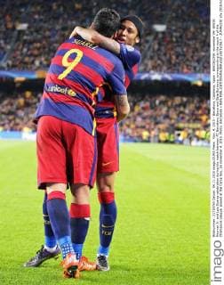 Nov. 4, 2015 - Barcelona, Catalonia, Spain - BARCELONA -november 04- SPAIN: Neymar Jr. and Luis Suarez celebration during the match between FC Barcelona Barca and Bate Borisova, corresponding to the round 4 of the Champions League, played at the Camp Nou, on november 4, 2015. Photo: Barcelona v Bate  - ZUMAn230