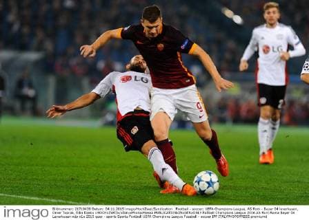 Football - soccer: UEFA Champions League, AS Rom - Bayer 04 leverkusen, Omer Toprak, Edin Dzeko xHOCHxZWEIx xItalyxPhotoxPressx 