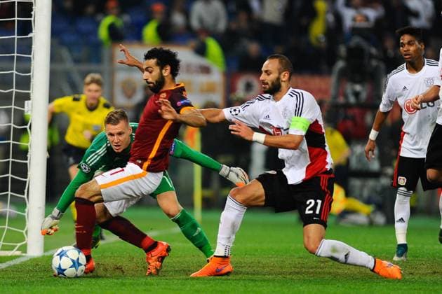 Football - soccer: UEFA Champions League, AS Rom - Bayer 04 leverkusen, Omer Toprak, Mohamed Salah xHOCHxZWEIx xItalyxPhotoxPressx 