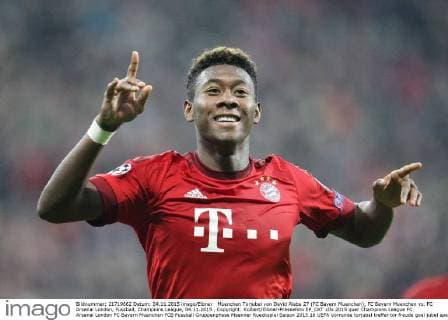 Muenchen Torjubel von David Alaba 27 (FC Bayern Muenchen), FC Bayern Muenchen vs. FC Arsenal London, Fussball, Champions League, 04.11.2015 , Copyright: Kolbert Eibner-Pressefoto EP_CKT