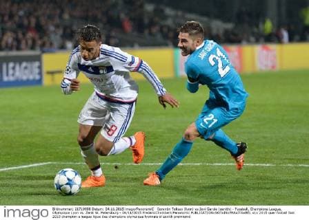 Corentin Tolisso (lyon) vs Javi Garcia (zenith) - Fussball, Champions League, Olympique Lyon vs. Zenit St. Petersburg - 04 11 2015 FredericChambert Panoramic 