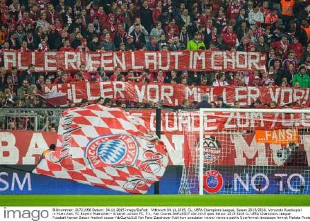 Mittwoch 04.11.2015, CL, UEFA Champions League, Saison 2015 2016, Vorrunde Rueckspiel in Muenchen, FC Bayern Muenchen - Arsenal London FC, 5:1, Fan Chores DeFodi507