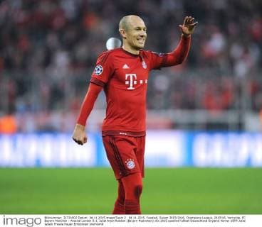 04.11.2015, Fussball, Saison 2015 2016, Champions League, 2015 16, Vorrunde, FC Bayern München - Arsenal London 5:1, Jubel Arjen Robben (Bayern Muenchen)