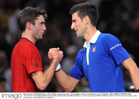 Novak Djokovic (Ser) vs Gilles Simon (Fra) TENNIS : BNP PARIBAS MASTERS 2015 - 05 11 2015 TennisMagazine Panoramic 