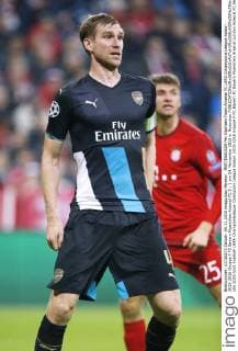 MERTESACKER Per Kapitaen Team Arsenal FC UEFA Cchampions League Saison 2015-2016 Gruppe F FC Bayern Muenchen-Arsenal FC 5 : 1 am 04. November 2015 in Muenchen 