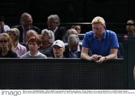 Novak Djokovic wins against Gilles Simon at BNP Paribas Masters Bercy 2015 