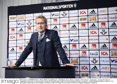 Stockholm, 06.11.2015 - Fussball - Nationalteam - Schweden - Trainer Erik Hamren präsentiert die Spieler für die nächsten Spiele der EM Quali 2015.  Copyright: LINNEAxRHEBORG BB151106LN011