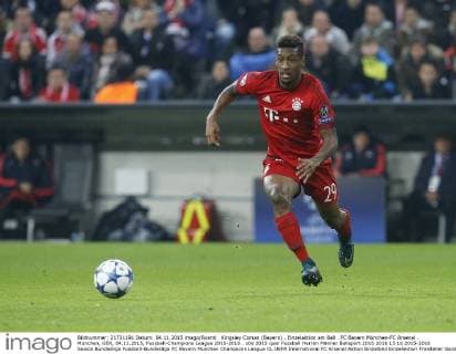 Kingsley Coman (Bayern) . Einzelaktion am Ball . FC Bayern München-FC Arsenal . München, GER, 04.11.2015, Fussball-Champions League 2015-2016 .