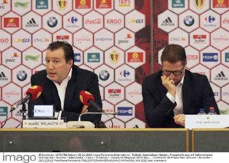 Fußball, Nationalteam Belgien, Pressekonferenz mit Nationaltrainer Wilmots Marc Wilmots ( Selectioneur - Coach - Entraineur - Equipe De Belgique ) FOOTBALL : Conference De Presse Marc Wilmots - Bruxelles - 06 11 2015 PhotoNews Panoramic 