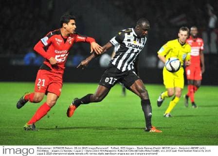Fußball, SCO Angers - Stade Rennes Cheikh NDOYE (sco) - Benjamin ANDRE (srfc) FOOTBALL : Angers vs Rennes - Ligue 1 - 06 11 2015 FEP Panoramic 