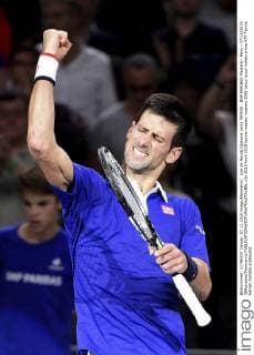 joie de Novak Djokovic (srb) TENNIS : BNP PARIBAS Masters - Paris - 07 11 2015 JBAutissier Panoramic 