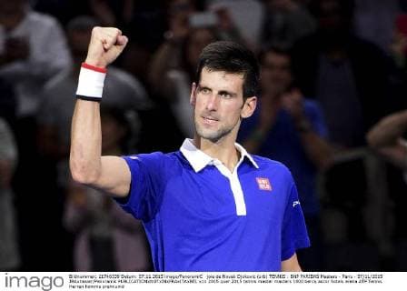joie de Novak Djokovic (srb) TENNIS : BNP PARIBAS Masters - Paris - 07 11 2015 JBAutissier Panoramic 