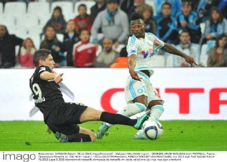Wallyson MALLMANN (ogcn) - GEORGES-KEVIN NKOUDOU (om) FOOTBALL, France : Oplympique Marseille vs. OGC Nice - Ligue 1 - 08 11 2015 FEP Panoramic 