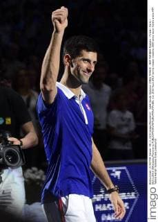 Jubel Novak Djokovic (SRB) TENNIS : BNP PARIBAS Masters - Finale - Paris - 08 11 2015 JBAutissier Panoramic 
