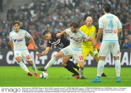 HATEM BEN ARFA (ogcn) - STEPHANE SPARAGNA (om) FOOTBALL, France : Olympique Marseille vs OGC Nice - Ligue 1 - 08 11 2015 FEP Panoramic 