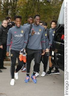 Fußball, Nationalteam Belgien Training Michy Batshuayi and Romelu Lukaku FOOTBALL : Entrainement Equipe Belgique - Bruxelles - 10 11 2015 PhotoNews Panoramic 