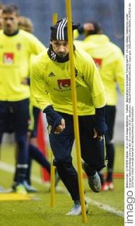 Fußball, Nationalteam Schweden Training und PK 151110 Zlatan Ibrahimovic under Sveriges fotbollslandslags träning den 10 november 2015 i Stockholm.  Copyright: JOELxMARKLUND BB151110JM018