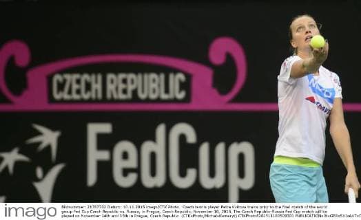 Czech tennis player Petra Kvitova trains prior to the final match of the world group Fed Cup Czech Republic vs. Russia, in Prague, Czech Republic, November 10, 2015. The Czech Republic-Russia Fed Cup match will be played on November 14th and 15th in Prague, Czech Republic. (CTKxPhoto MichalxKamaryt) CTKPhotoP201511100509301  kmt 1