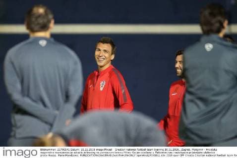 Croatian national football team training 10.11.2015., Zagreb, Maksimir - Hrvatska nogometna reprezentacija odrzala je trening na pomocnom terenu Hitrec-Kacian stadiona u Maksimiru uoci nadolazece prijateljske utakmice protiv Rusije. Mario Mandzukic.  IgorxKralj PIXSELL