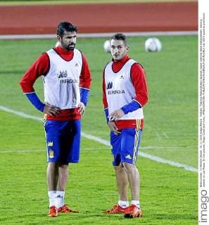 Fußball, Training Nationalteam Spanien Spain national team Nationalteam training session at Las Rozas. In this picture, Diego Costa and Koke. xPABLOGARCIAx 
