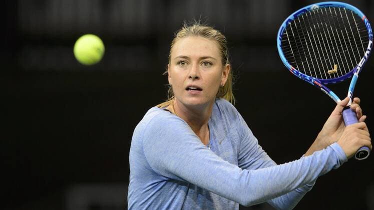 Maria Sharapova of Russia attends a training session prior to the final match of the world group Fed Cup Czech Republic vs. Russia, in Prague, Czech Republic, November 11, 2015. The Czech Republic-Russia Fed Cup match will be played on November 14th and 15th in Prague, Czech Republic. (CTKxPhoto MichalxKamaryt) CTKPhotoP201511110547401  kmt 1