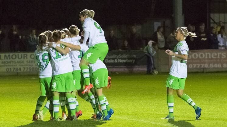 Fußball, UWCL, FC Chelsea - VfL Wolfsburg; Wolfsburg Jubel, Torjubel, Freude, Emotion, Torerfolg, Aktion, action, goal, goal celebration, celebrates. xtgx