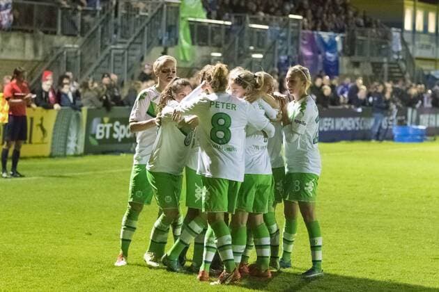 Fußball, UWCL, FC Chelsea - VfL Wolfsburg; Caroline Graham Hansen (Wolfsburg, 26) Jubel, Torjubel, Freude, Emotion, Torerfolg, Aktion, action, goal, goal celebration, celebrates. xtgx