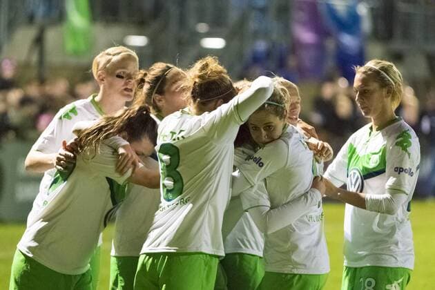 Fußball, UWCL, FC Chelsea - VfL Wolfsburg; Caroline Graham Hansen (Wolfsburg, 26) Jubel, Torjubel, Freude, Emotion, Torerfolg, Aktion, action, goal, goal celebration, celebrates. xtgx