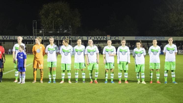 Fußball, UWCL, FC Chelsea - VfL Wolfsburg; VfL Wolfsburg vor dem Spiel. xtgx