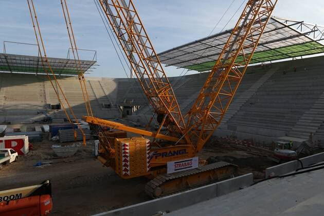 SOCCER - BL, Rapid, Gleichenfeier Allianz Stadion VIENNA,AUSTRIA,12.NOV.15 - SOCCER - tipico Bundesliga, SK Rapid Wien, Allianz Stadion, Topping Out Ceremony. Image shows shows the construction site at the Allianz Stadium. Keywords: Wien Energie. GEPAxpictures xPhilippxBrem