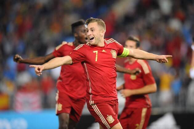 Almeria, SPAIN - November 12:Gerard Deulofeu during the match between Spain against Georgia in Juegos del Mediterraneo stadium. (Photo: Jose Breton) 