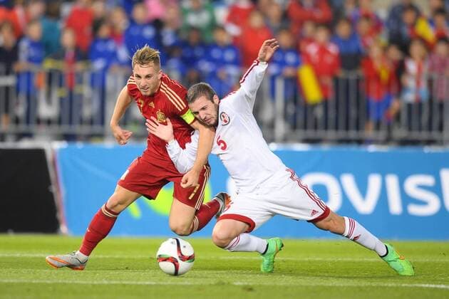 Almeria, SPAIN - November 12: Gerard Deulofeu during the match between Spain against Georgia in Juegos del Mediterraneo stadium. (Photo: Jose Breton) 