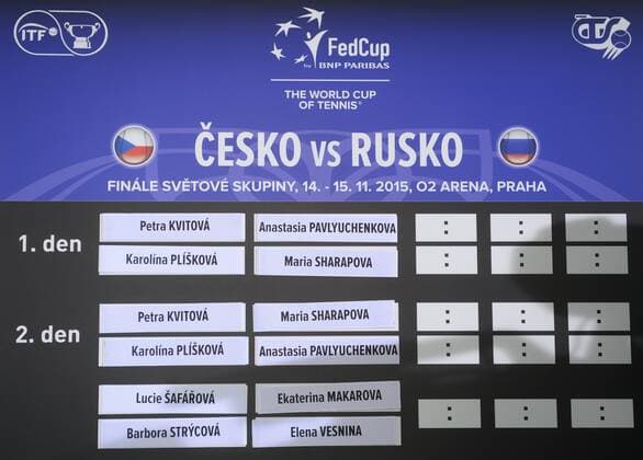 Tennis draw of Fed Cup final, Czech Republic - Russia takes place at Old Town Hall in Prague, Czech Republic, November 13, 2015. (CTKxPhoto MichalxKamaryt) CTKPhotoP201511130606701  kmt 6