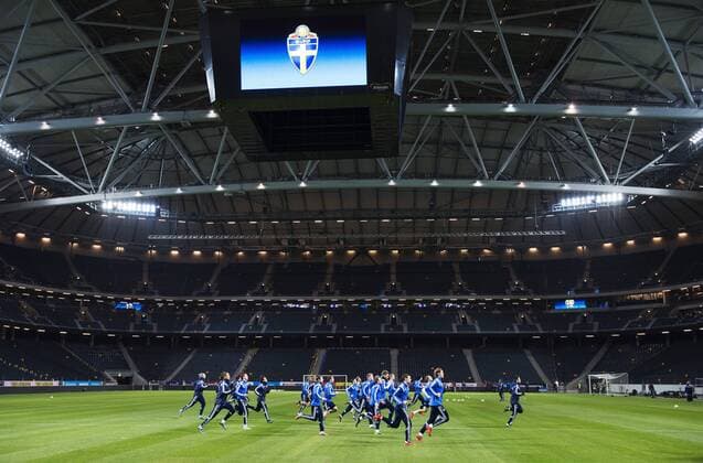 Fußball, Nationalteam Dänemark Training 151113 Danmarks fotbollslandslag tränar den 13 november 2015 pa Friends Arena i Stockholm.  Copyright: JOELxMARKLUND BB151113JM072