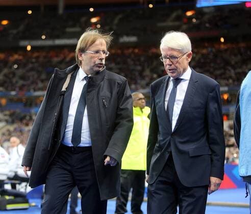 Frankreich - Deutschland DFB Frankreich, Paris, 13.11.2015, Fussball, FIFA, Länderspiel, Frankreich - Deutschland DFB: v.l. Dr. Rainer Koch, Reinhard Rauball.