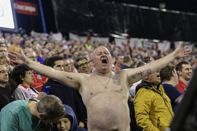 13.11.2015. Estadio Jose Rico Perez, Alicante, Spain. International Friendly LÃ¤nderspiel Spain versus England. England fans at the game xCraigxMercerx  ActionPlus11681418