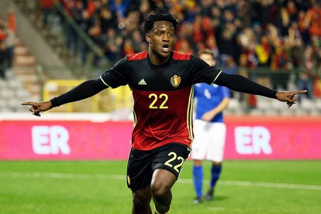 Batshuayi Michy forward of Belgium celebrates FOOTBALL : Belgique vs Italie - Match Amical - Bruxelles - 13 11 2015 PhotoNews Panoramic 