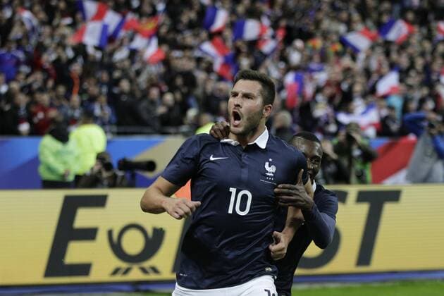 andre-pierre gignac 10 blaise matuidi 14 - Fussball, Länderspiel Nationalteam, Testspiel, Frankreich vs. Deutschland - Saint Denis - 13 11 2015 ElyxandroCegarra Panoramic 