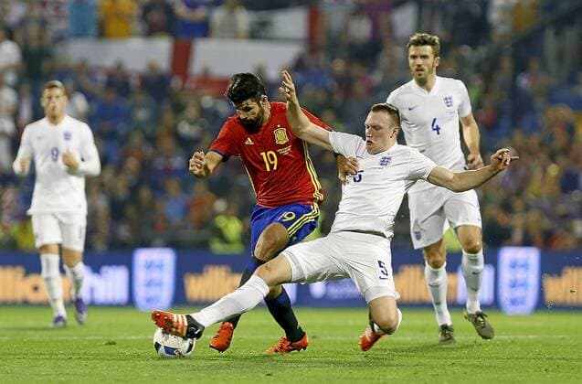 Friendly match between Spain and England. In this picture, Diego Costa and Phil Jones. xMANUELxLORENZOx 