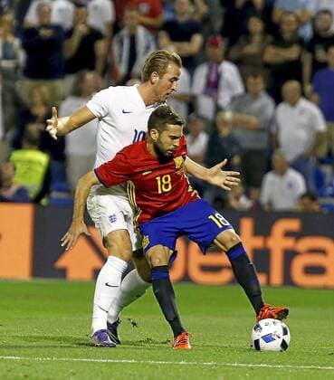 Friendly match between Spain and England. In this picture, Jordi Alba and Harry Kane. xPABLOGARCIAx 