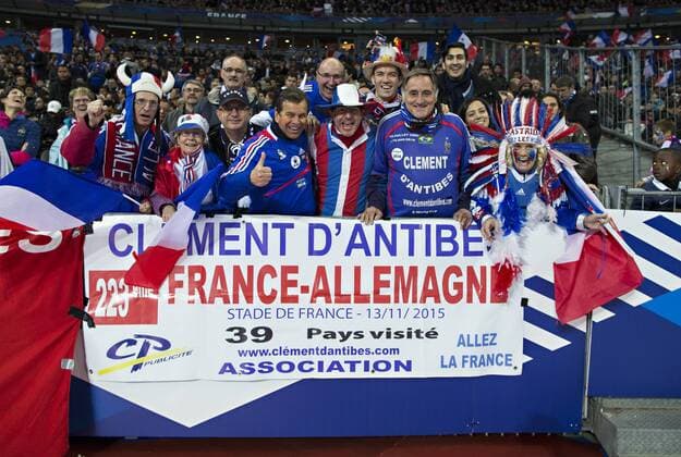 Paris St. Denis, 13.11.2015, Stade de France Frankreich Fan Astrid und Clement Frankreich - Deutschland mm