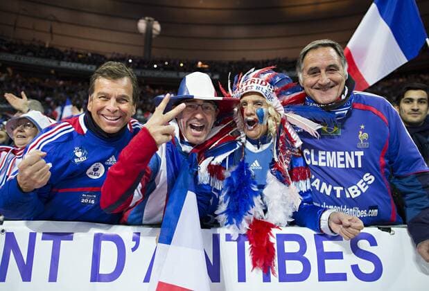 Paris St. Denis, 13.11.2015, Stade de France Frankreich Fan Astrid und Clement Frankreich - Deutschland mm