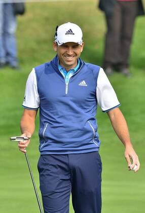 Nov. 14, 2015 - Shanghai, People s Republic of China - SERGIO GARCIA of Spain celebrating a shot during the round 3 of BMW Masters at Lake Malaren Golf Club in Shanghai. Golf 2015 - Shanghai Masters - Day 3  - ZUMAm119
