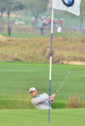 Nov. 14, 2015 - Shanghai, People s Republic of China - LUCAS BJERREGAARD of Denmark during the round 3 of BMW Masters at Lake Malaren Golf Club in Shanghai. Golf 2015 - Shanghai Masters - Day 3  - ZUMAm119