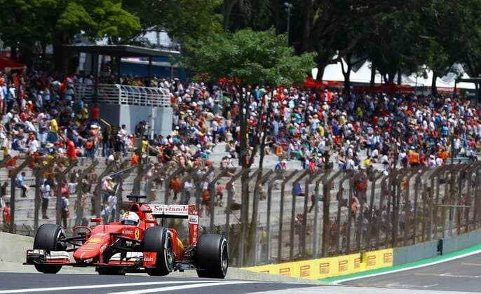 Brazil Grand Prix Formula 1 in 2015 SAO PAULO, Brazil - 11 14 2015: BIG FORMULA OF BRAZIL AWARD 2015 1 - Sebastian VETTEL, GER, Team Scuderia Ferrari during practice for the Brazil Grand Prix Formula 1 in 2015, held at the Interlagos circuit. (Photo: Rodolfo Buhrer La Picture FotoArena)  RodolfoxBuhrer