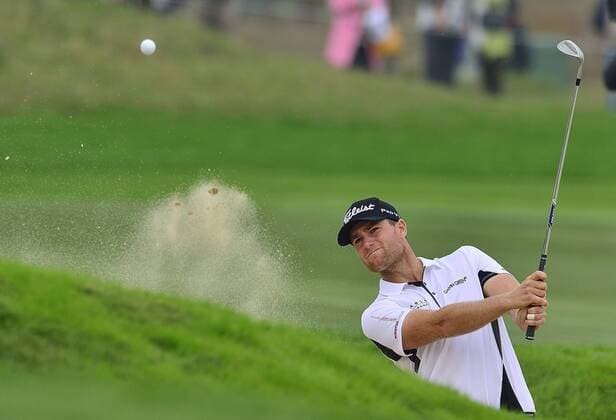 Nov. 15, 2015 - Shanghai, People s Republic of China - LUCAS BJERREGAARD of Denmark in action during the final day of the BMW Masters at Lake Malaren Golf Club in Shanghai. Golf 2015 - Shanghai Masters - Day 4  - ZUMAm119